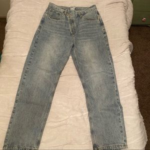 Princess Polly Holly Asymmetrical Straight Leg Jean - Light Wash